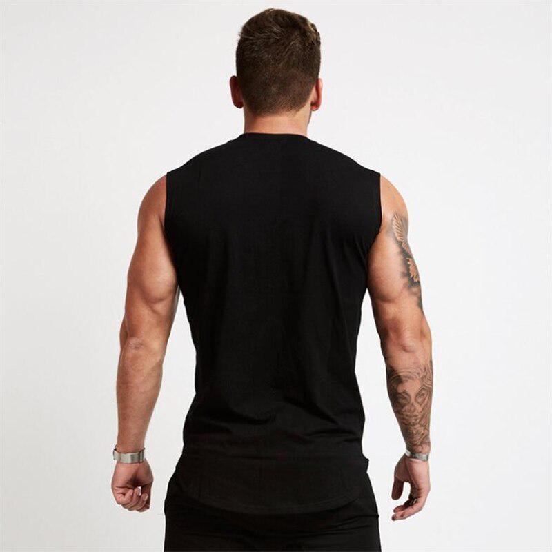 Muscleguys The New Summer Vest Slim Cotton Thin Section V-neck Sleeveless T-shirt Fitness Sports Trend