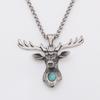 Ожерелье с подвеской в виде бирюзового лося, символ силы, уникальный подарок для любителей природы
