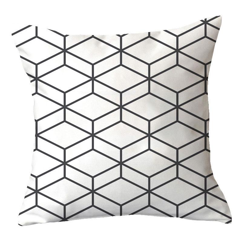 Simple New Square Geometric Plush Pillowcase Home Fabric Sofa Pillow Cushion Cover