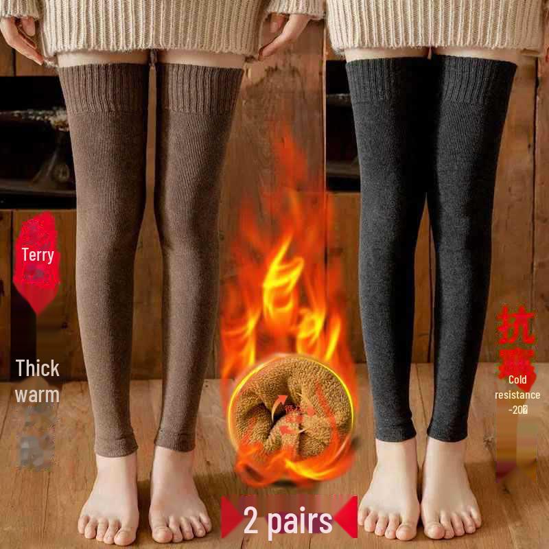 Женские осенне-зимние чулки: Плюс бархатные, толстые наколенники, утеплители выше колена для холодных ног.
