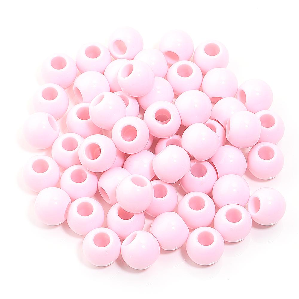 50pcs/lot 10 12 14mm Acrylic Big Hole Beads Multicolor Loose Spacer Round Beads For DIY Bracelet Earrings Jewelry Accessories