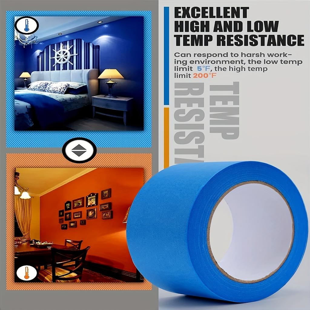 Blue Painters Tape, 1/2 Inch,3/4 Inch,1 Inch,2 Inch, Multi Size Painting Masking Tape, Clean Release Paper Tape for Home