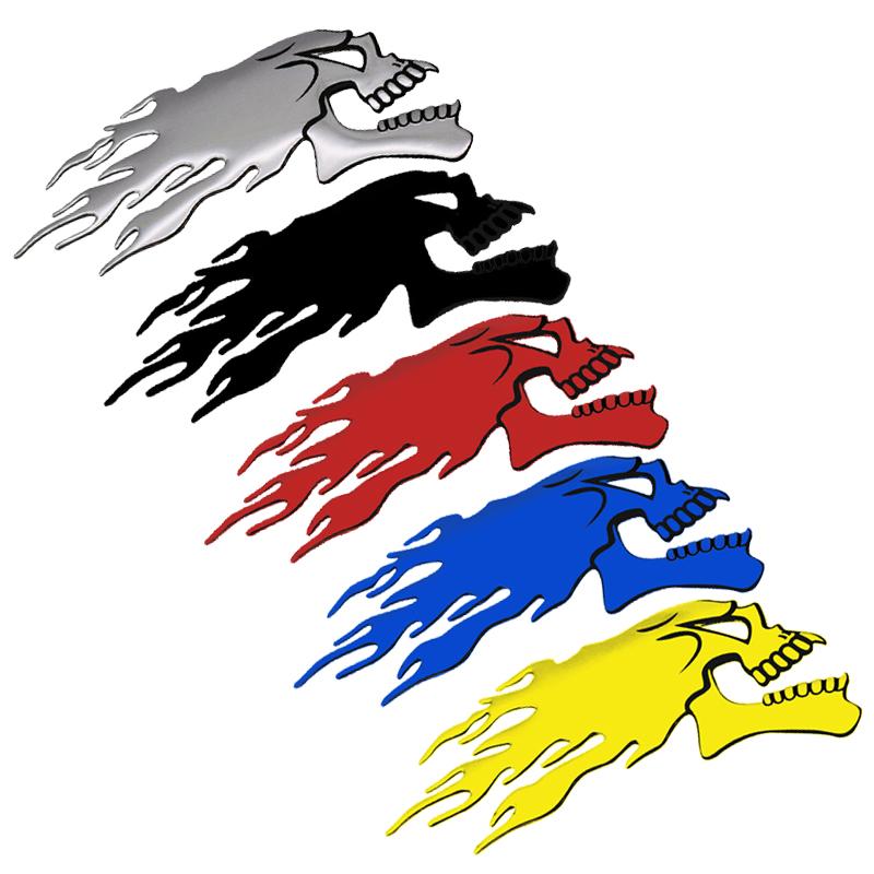 Наклейка на автомобиль мотоцикл 3D Пламя Призрак Череп Эмблема Наклейки Авто Стайлинг Декор Наклейки Авто Внешний Декор Аксессуары