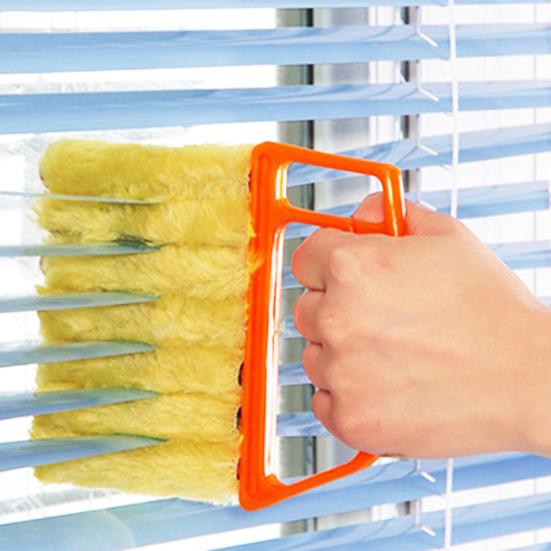 Window Blind Duster Cleaning Brush Non-Slip Handle 7 Finger Air Conditioner Vent Cleaning Scrubber Mini Blinds Washable Tool