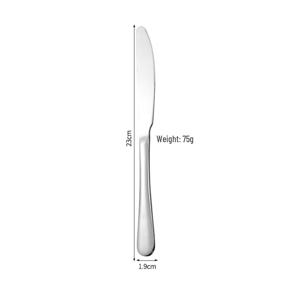 Набор столовых приборов из утолщенной нержавеющей стали 304: Стейковый нож, Вилка, Десертная ложка, Ложка с острым концом, Круглая ложка