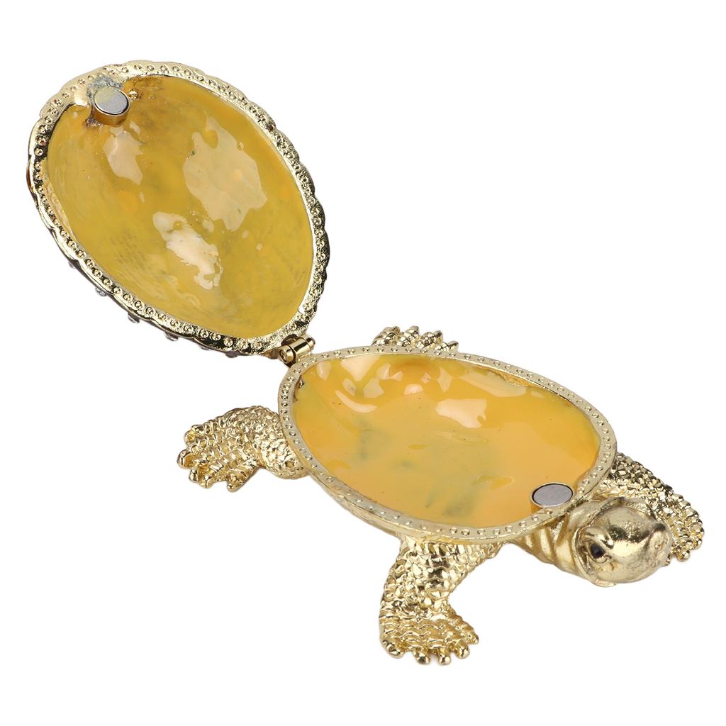 Черепаха Шкатулка для мелочей Черепаха Группа Ювелирная шкатулка для мелочей с расписным гальваническим покрытием Стразы для хранения серег и ожерелий