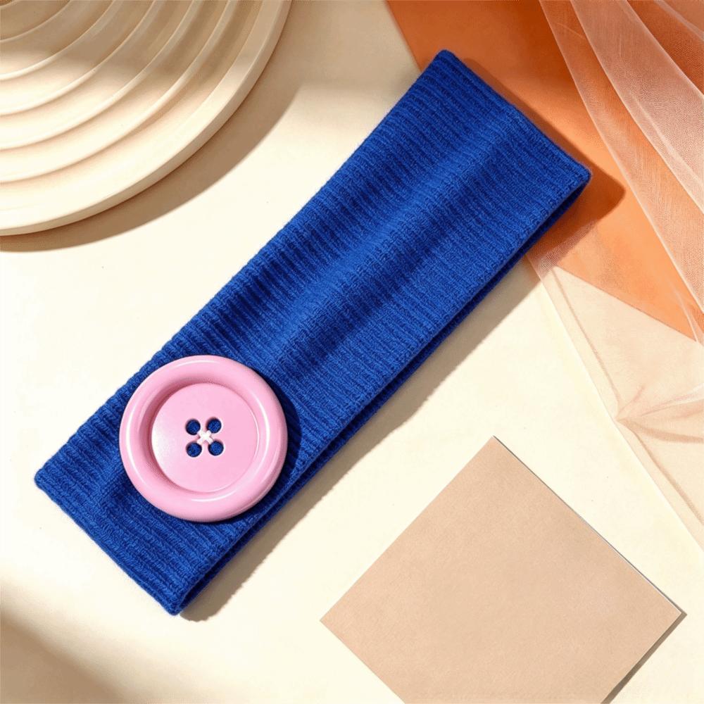 Elastic Button Headband Ribbed Knit Knit Turban Band New Head Wrap Daily Wear