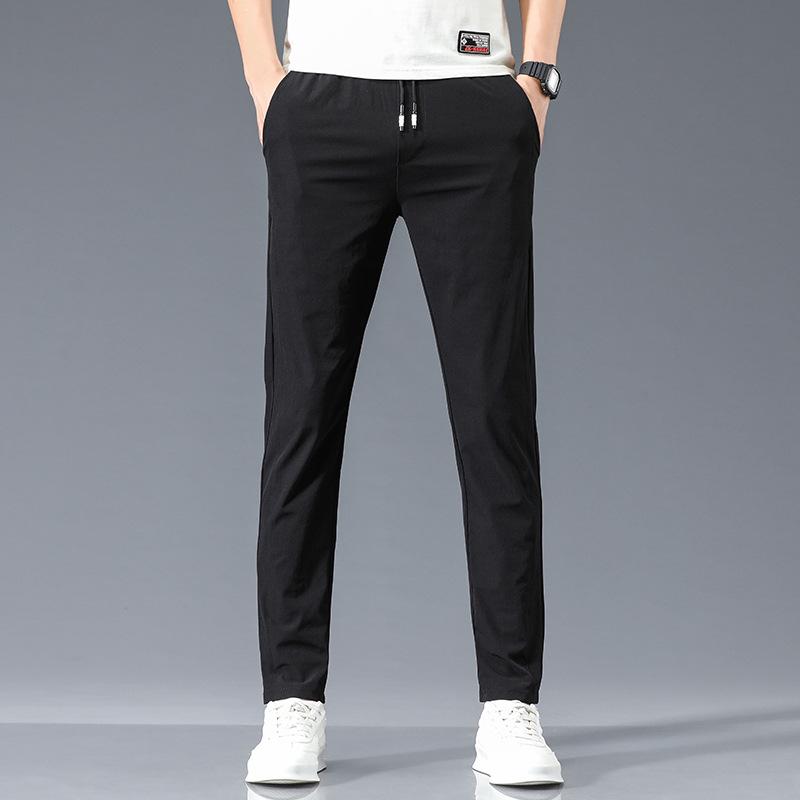 2023 Мужские быстросохнущие прямые свободные брюки Ice Silk — удобные, эластичные, облегающие