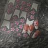 3D тисненые цветочные наклейки для ногтей - Самоклеящиеся розовые и желтые цветочные декали для DIY маникюра