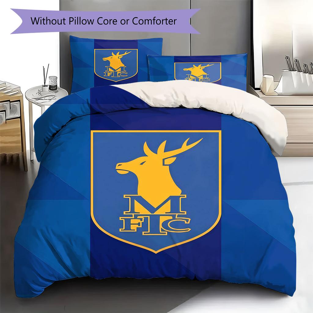MansfieldFC Pattern Bedding Quilt Set Quilt Cover Pillowcase Home Decoration Birthday Gift (1 * duvet cover + 2 * pillowcase, without core)