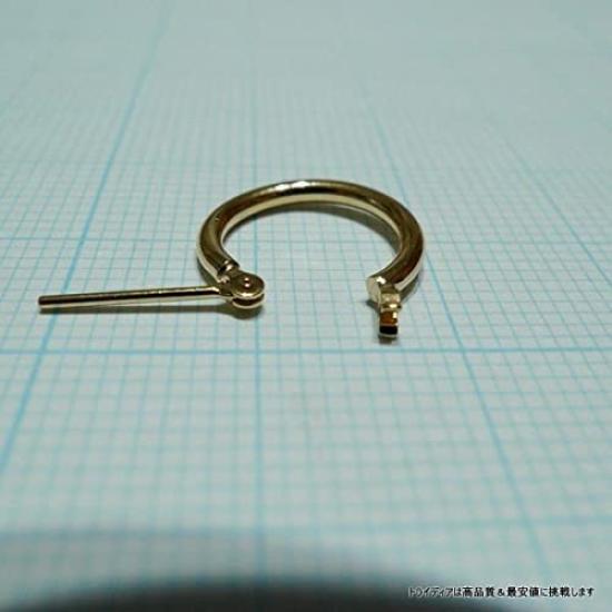 Кольцо из желтого золота 18 карат, сделано из 13 мм внешних серег-пар, Япония, ширина 1,5 мм, диаметр, (2 уха), Женский