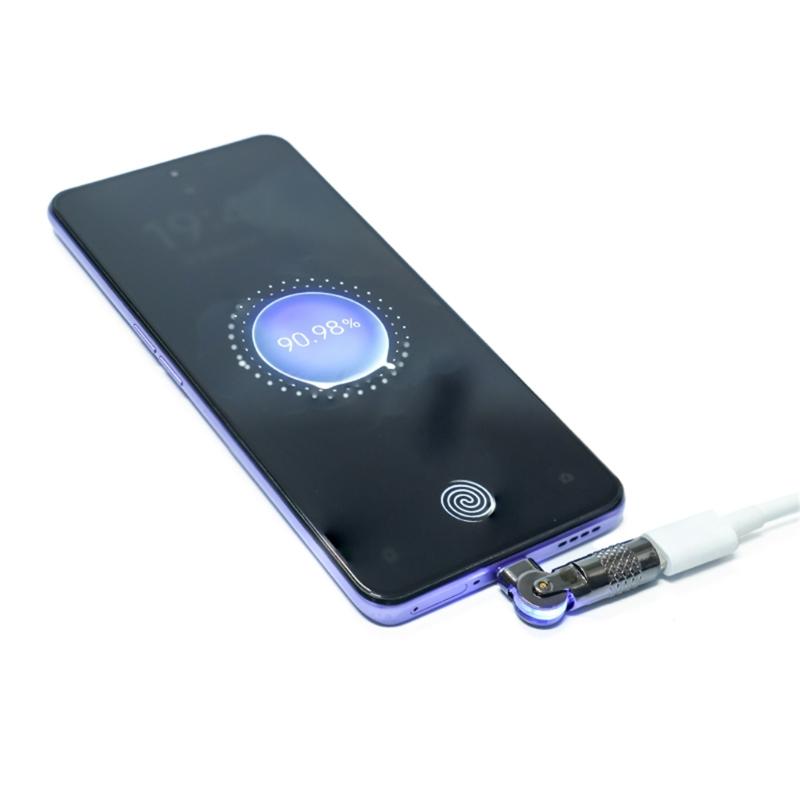 Адаптер Type C к USB Алюминиевый 4,8 см Вращающийся на 90 градусов Для смартфонов Передача данных 480 Мбит/с Быстрая зарядка 3А