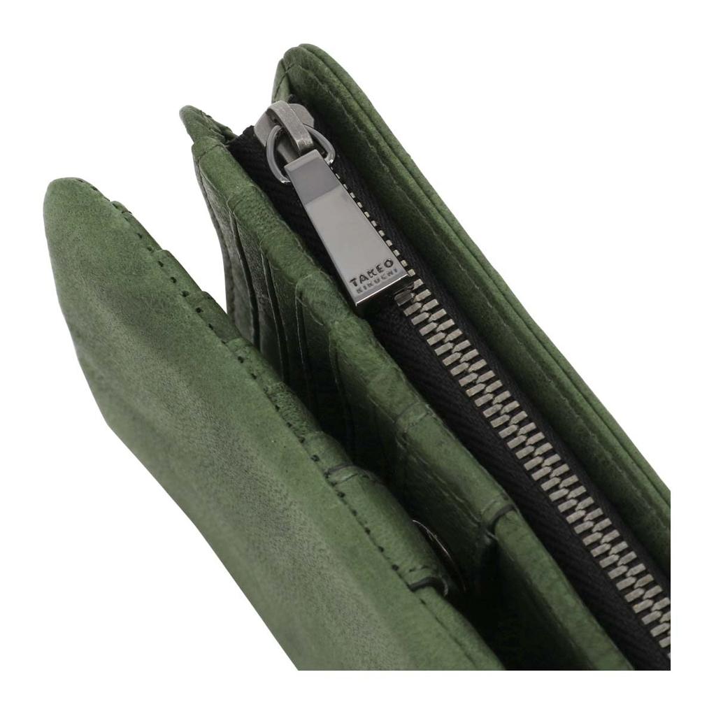 Подлинный ограниченный 720625 складной овчина зеленый [Takeokikuchi] двойной кошелек, кожа, Oyster, цвет, мужской двойной кошелек, кошелек, кожа, [ограниченный