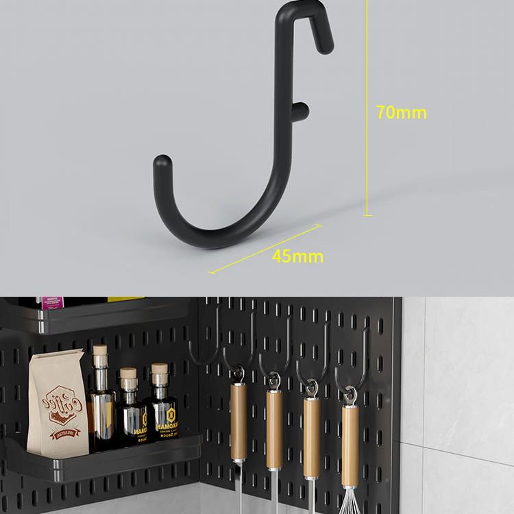 Черные настенные перфорированные панели с крючками для DIY-организации игровой комнаты