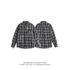 2024 Клетчатая рубашка с длинным рукавом в японском стиле Гонконга Ins Свободная рубашка для мальчиков Летнее модное универсальное повседневное пальто