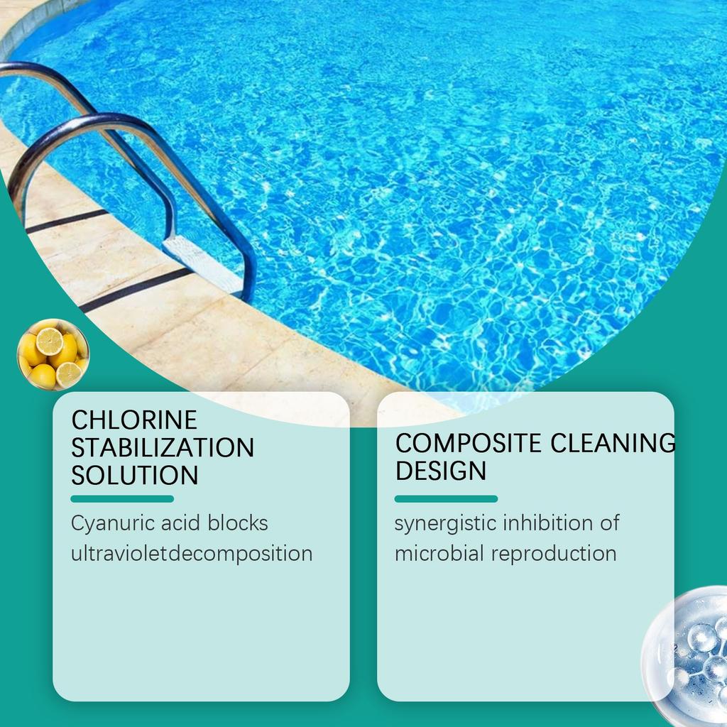 Таблетки пролонгированного действия для очистки бассейна, Стабильные, Контроль, Подходят для частного бассейна, для плавающего дозатора