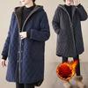 Winter Jacket Plus Velvet Thick Padded Jacket Women's Literature and Art Plus Size Women's Hooded Padded Jacket Plaid Padded Jacket Women