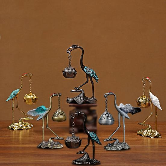 Курильница для благовоний в виде птицы лотоса, цинковый сплав, ароматерапевтический диффузор, винтажная подвесная курильница для благовоний в виде птицы лотоса для домашнего офиса, спальни, комнаты для йоги