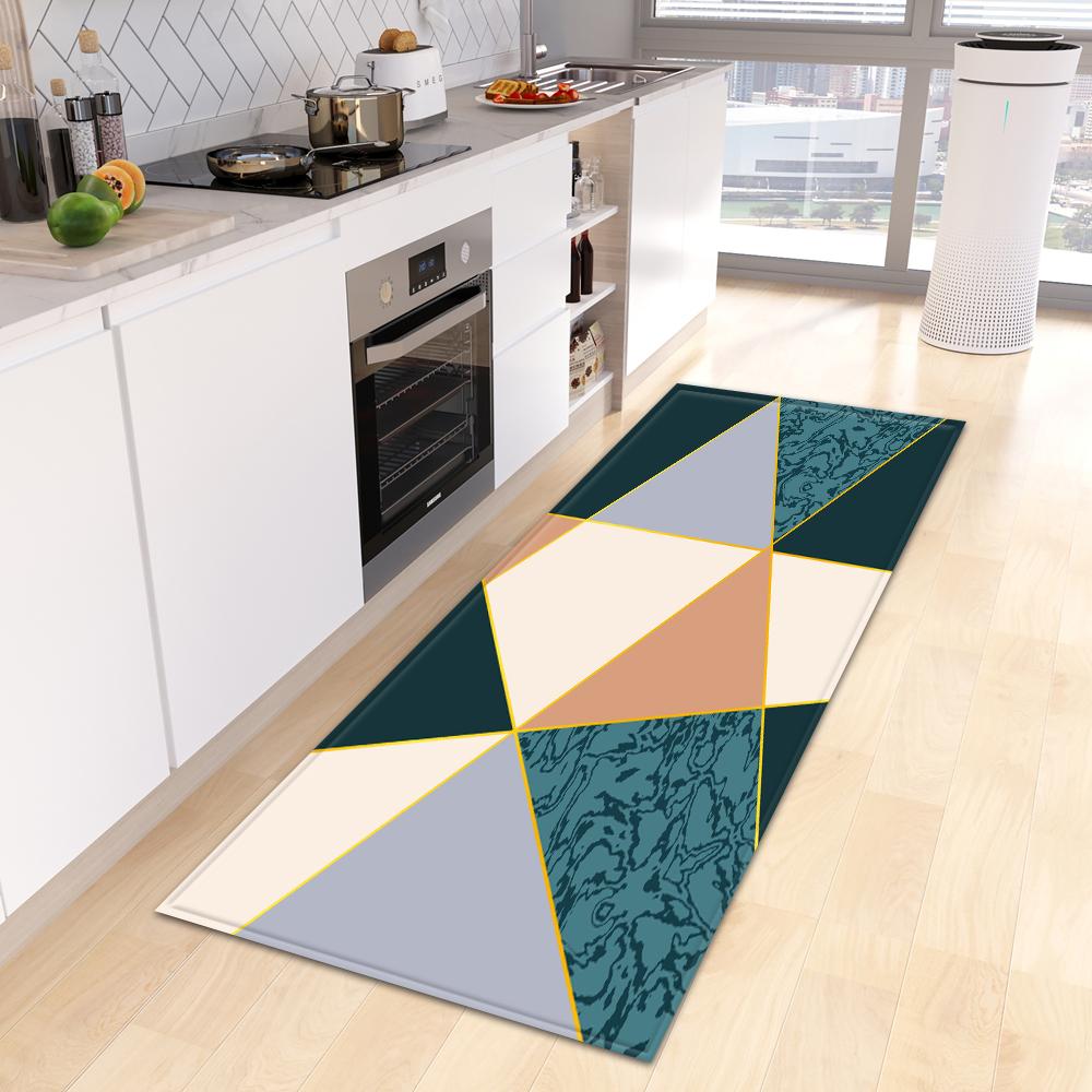 Geometric Kitchen Mat Entrance Door Mat Floor Bedroom Non-slip Mat Corridor Balcony Door Carpet