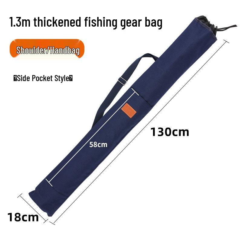 Foldable Canvas Fishing Rod Bag: Large Capacity, Thickened Storage with Zipper, for Outdoor Tackle and Umbrella.