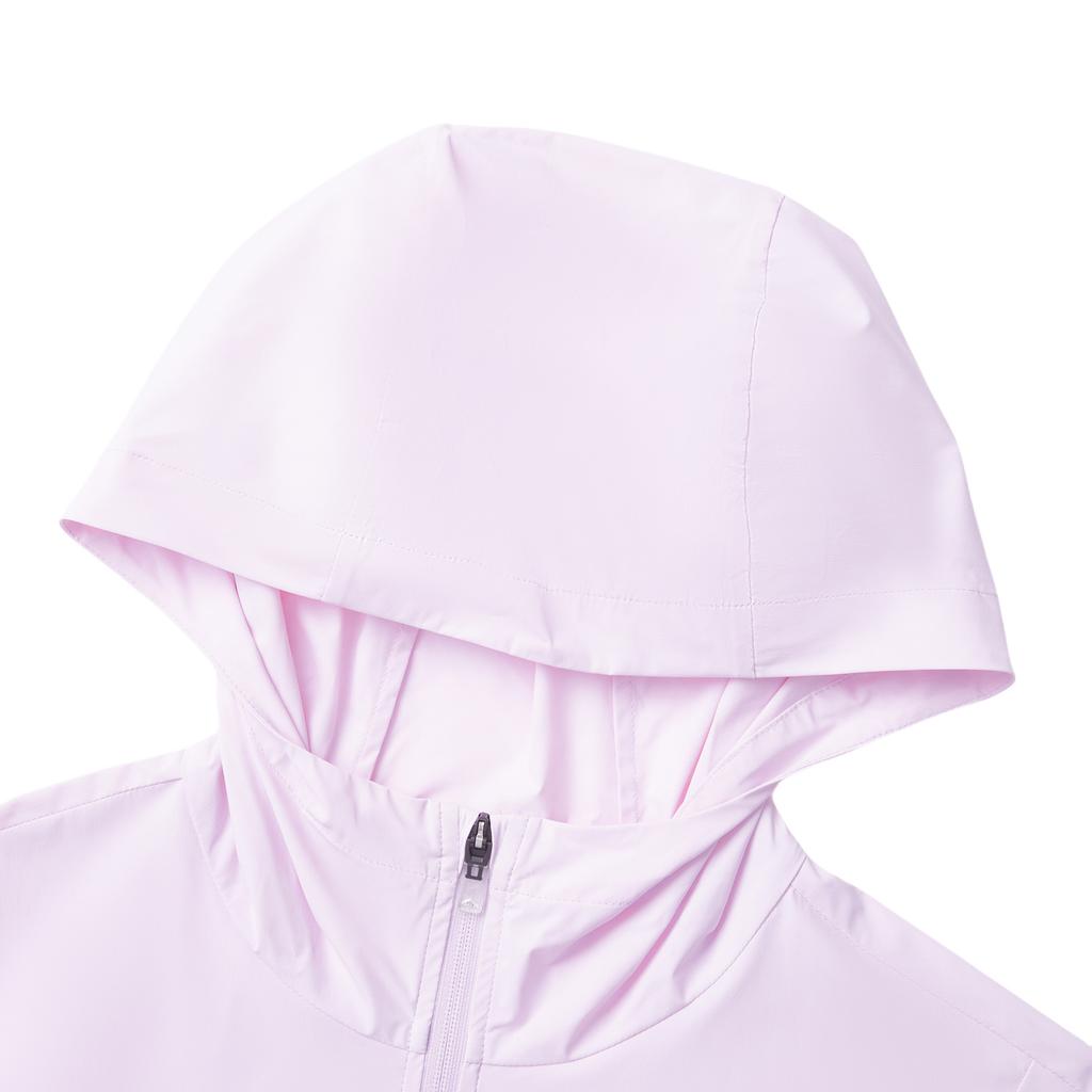 Li Ning Беговая серия Удобная Повседневная Простая Однотонная Толстовка на молнии Универсальная Куртка с зеркальной защитой от солнца Женская куртка Холодный фиолетовый AFDV252-5