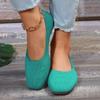 Women's Casual Single Shoes Shallow Mouth Single Shoes Round Head Soft Sole Knitted Shoes Mother Shoes Single Shoes