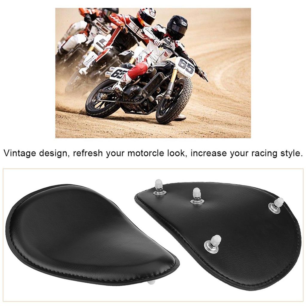 3-дюймовое черное кожаное сиденье для мотоцикла Solo с креплением на пружину для Chopper Bobber Custom