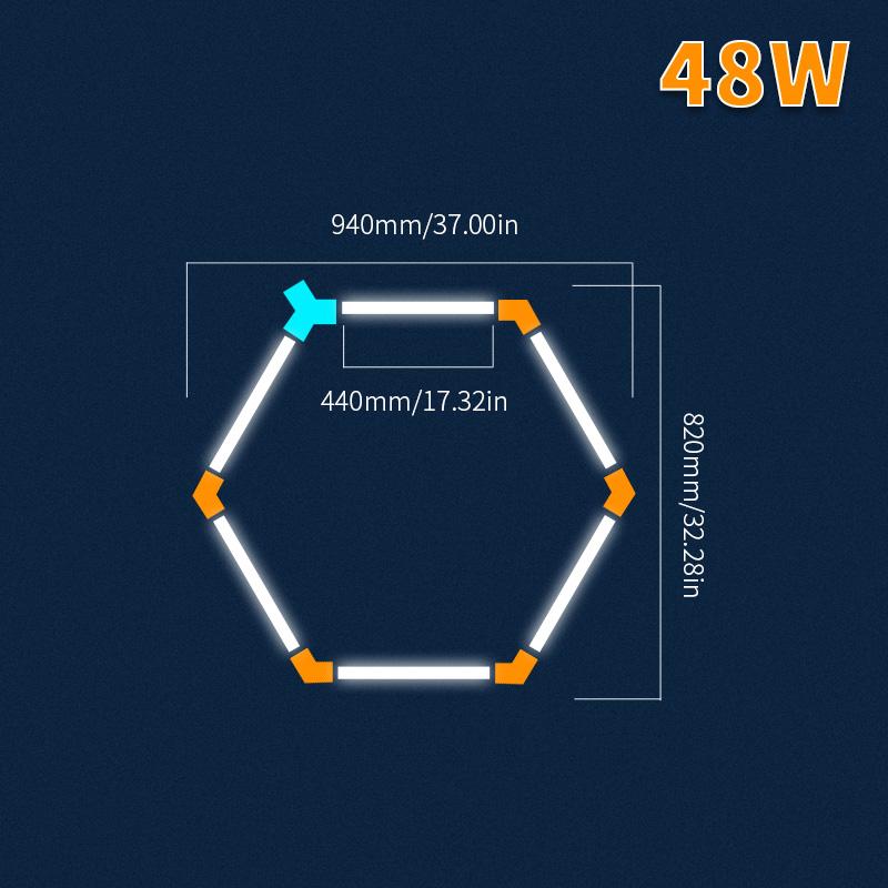 Парикмахерская Салон красоты Светодиодный потолочный светильник Шестиугольный Гаражный светильник AC85-265V Сотовый Светодиодное трубчатое освещение Для мастерской по детейлингу автомобилей