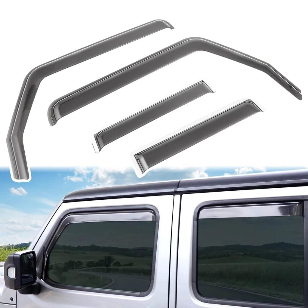 Car Window Sunvisor Deflector Shield Rain Sun Visor Guard For Jeep Wrangler JK JL Unlimited 4-Door 2007-2017 2018- 2023
