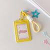 Portable ID Card Badge Holder Korea Version Star Small Photocard Sleeves with Pendant Keychain