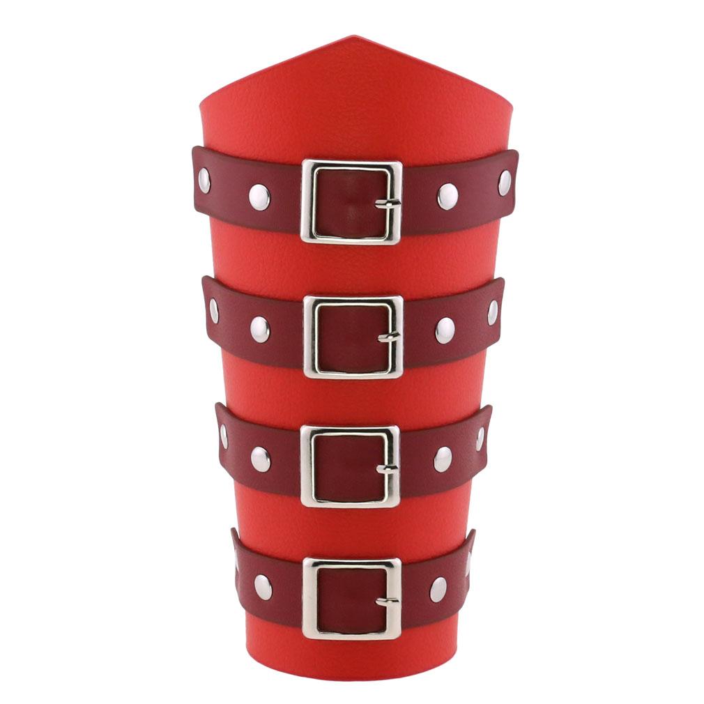 Punk Rock Gothic Leather Wax Rope Riding Belt Buckle Wrist Bracelet Strap Hand Guard Arm Guard Fashionable Knitted Bracelets