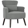 Corduroy Retro Accent Chair Light Grey