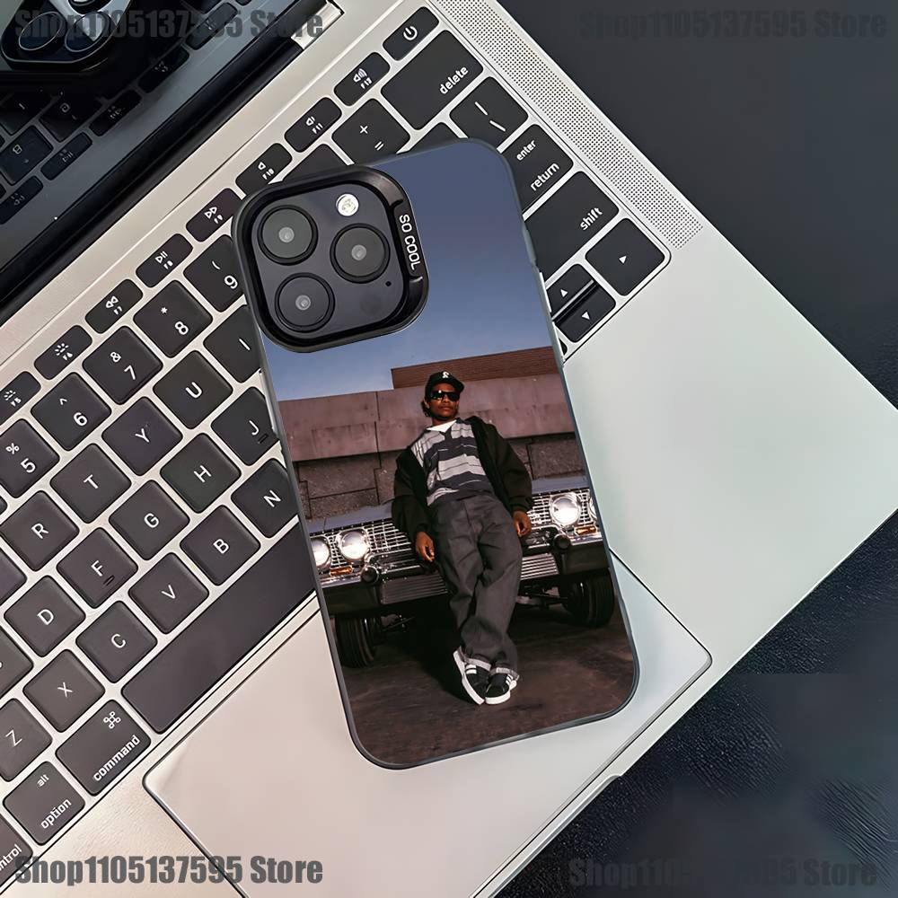 Чехол для телефона рэпера E-Eazy E для iPhone 16,15,14,13,12,11,Pro,XS,Max,Plus,Mini,SE4,E Черный Матовый Ударопрочный Чехол