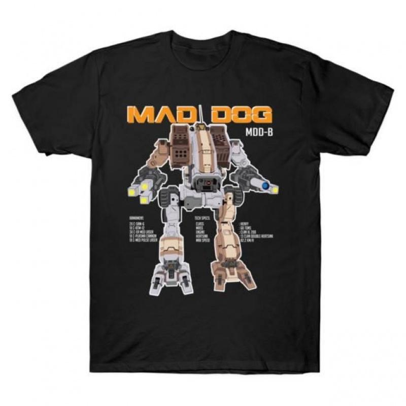 Mechwarrior Mad Dog MWO Mech Combat Видеоигра Подарок футболка для фаната RPG Battletech Графическая одежда