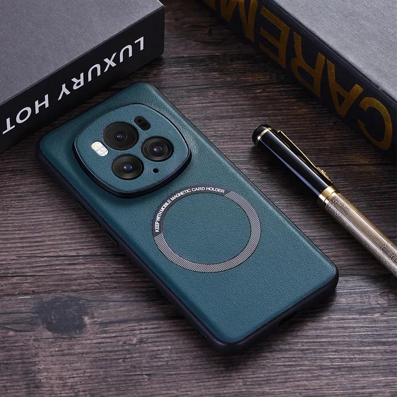 Роскошный кожаный чехол для Honor Magic 6 Lite Pro 5 Pro 4 3 Honor 200 100 Pro 90 Pro X7A X8A X9A противоударный магнитный противоударный чехол Magsafe Business