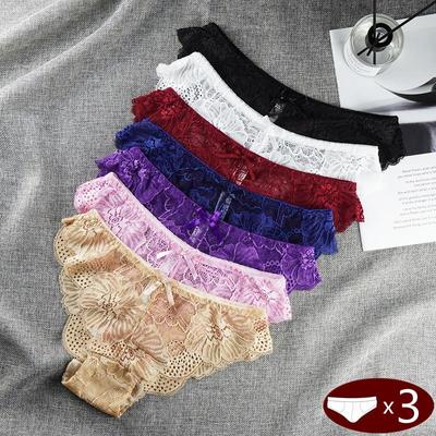 Женское нижнее белье, комплект кружевных трусиков с цветочным принтом, прозрачные полые трусы, женское нижнее белье, интимное белье