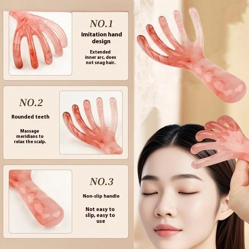 Resin Scalp Massage Comb Finger Like Head Massager Five Claw Head Therapy Comb Meridian Dredging Scraping Comb Care Relaxation
