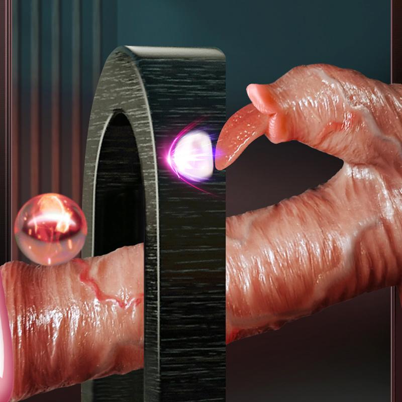 Пульт Дистанционного Управления Фаллоимитатор Пенис Женская Мастурбация Лесбийские Секс-Игрушки Масштабирование Нагрев Вибратор Жидкий Силикон Настоящие Вены Облизывание Языка Клитор Пинч Мяч
