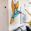 Акриловый Колибри Ловец Солнца Подвесное Украшение Домашний Офис Крытый Открытый Сад Стены Искусства Витраж Птица Орнамент Подвеска Рождественский Подарок