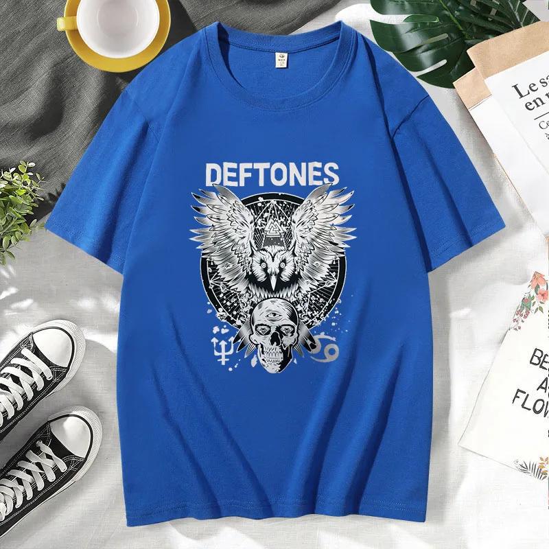 Мужской мерч Deftones Чино Морено Принт бриллианта Женская футболка Повседневная базовая Футболка с круглым вырезом Черная с коротким рукавом