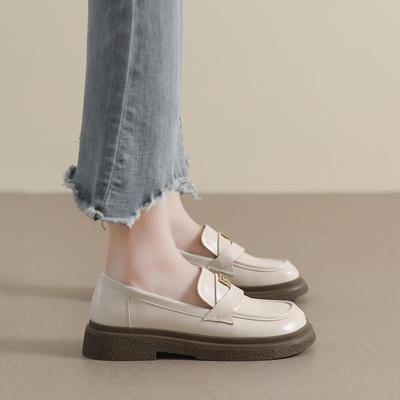 Weiwei Girl 5838-2 Мокасины на платформе женские в стиле колледжа ретро маленькие кожаные туфли с одной педалью одинарные женские туфли на мягкой подошве
