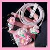 Applicable To Apple Data Cable Protective Cover Charger 18-20W Anti-breakage Winder Cute Flower Animal Advanced INS Style