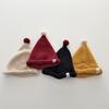 Зимняя шерстяная шапка Mi Zhi для корейских детей, с помпоном, в стиле color block, с защитой ушей