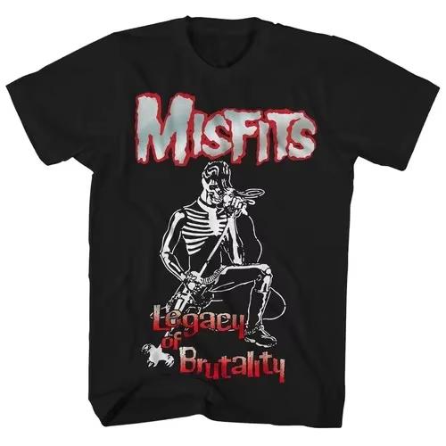 Новая модная футболка в стиле панк Misfits, ретро, уличный стиль, с рисунком черепа, мужская футболка, топ с принтом рок-черепа