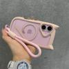 3D Кот Ушки Милый Шнурок Магнитный Прозрачный Чехол Для Для Iphone 17 16 15 14 13 12 Pro Max Mini Браслет Прозрачный Для Чехол