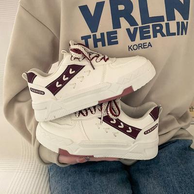 Весенние новинки, модные и универсальные повседневные туфли на платформе, студенческие спортивные туфли белого цвета