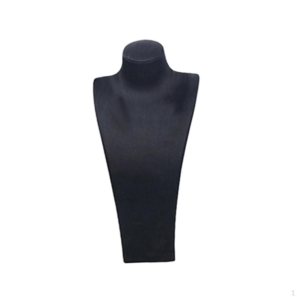 Necklace Bust Display Stand Jewelry Holder Photo Prop, PU Leather Selling Storage Rack Shop