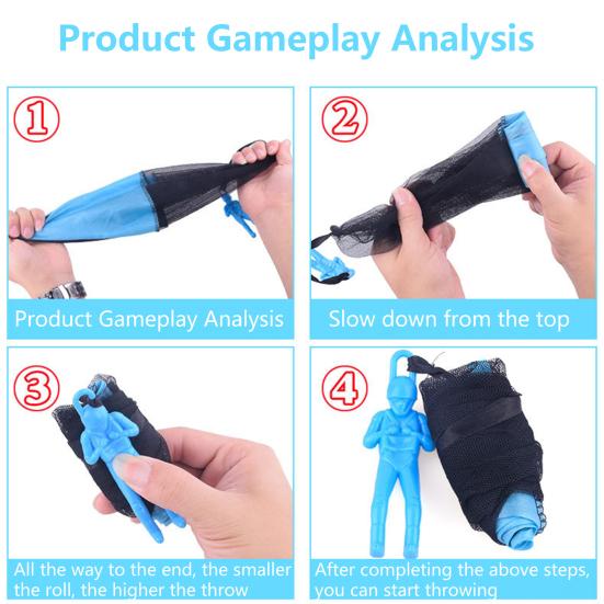 Парасейлинг Игрушка Без запутывания Яркий цвет Подарок на фестиваль Детская игрушка для метания рукой Парасейлинг