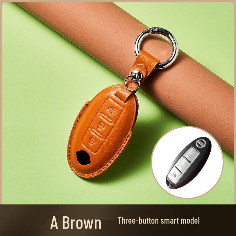 Ключница из коровьей кожи растительного дубления для ключа от автомобиля New Sylphy Murano, ручная работа, дизайн с пряжкой для мужчин