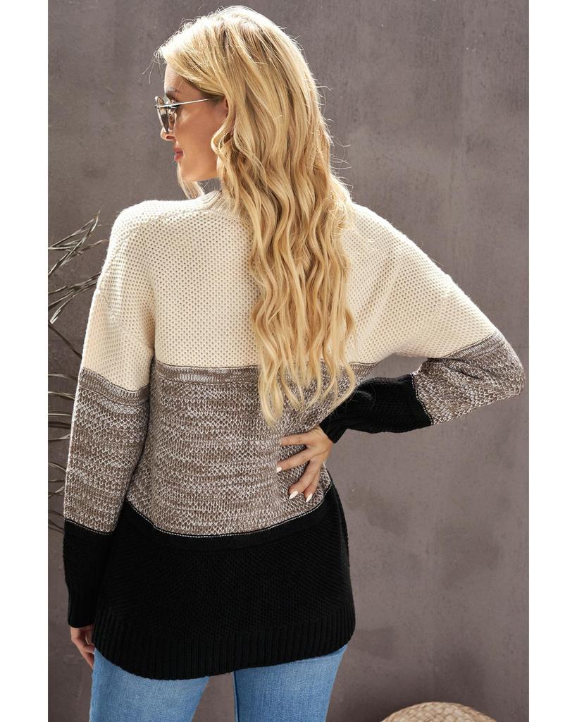 Azura Exchange Netted Texture Pullover Sweater